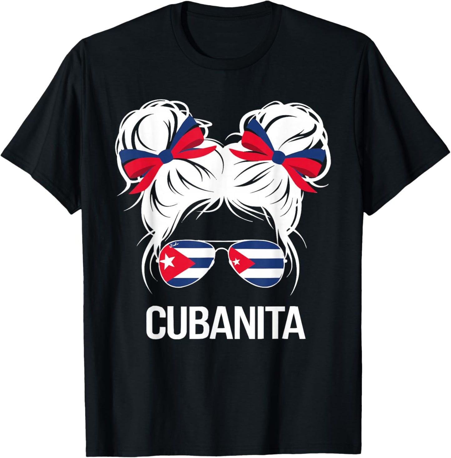 Cubanita I Love Cuba Cuban Pride Cuban Women Cuban Flag T-Shirt - T-Shirt | Black