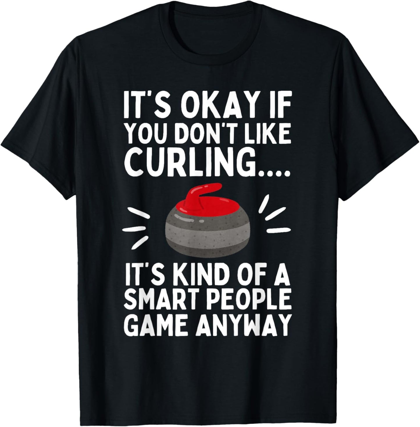 Best Curling Art Women Stone Sport Curling Player T-Shirt - T-Shirt | Black