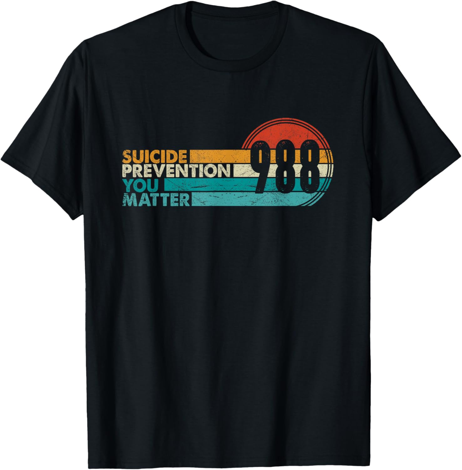 988 Shirt Suicide Prevention Lifeline 988 Awareness 988 T-Shirt - T-Shirt | Black