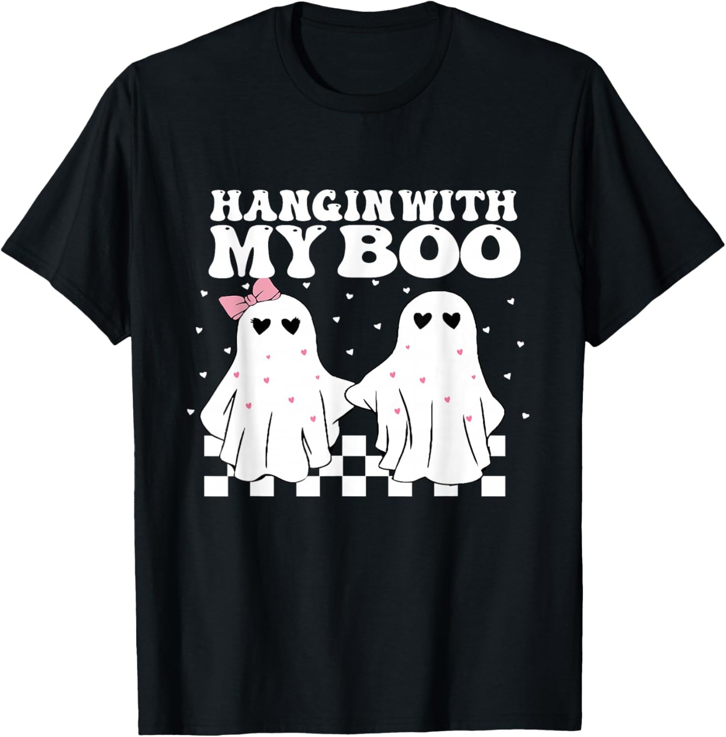 Hangin' With my Boo Couples Halloween Adult Costume His her T-Shirt - T-Shirt | Black