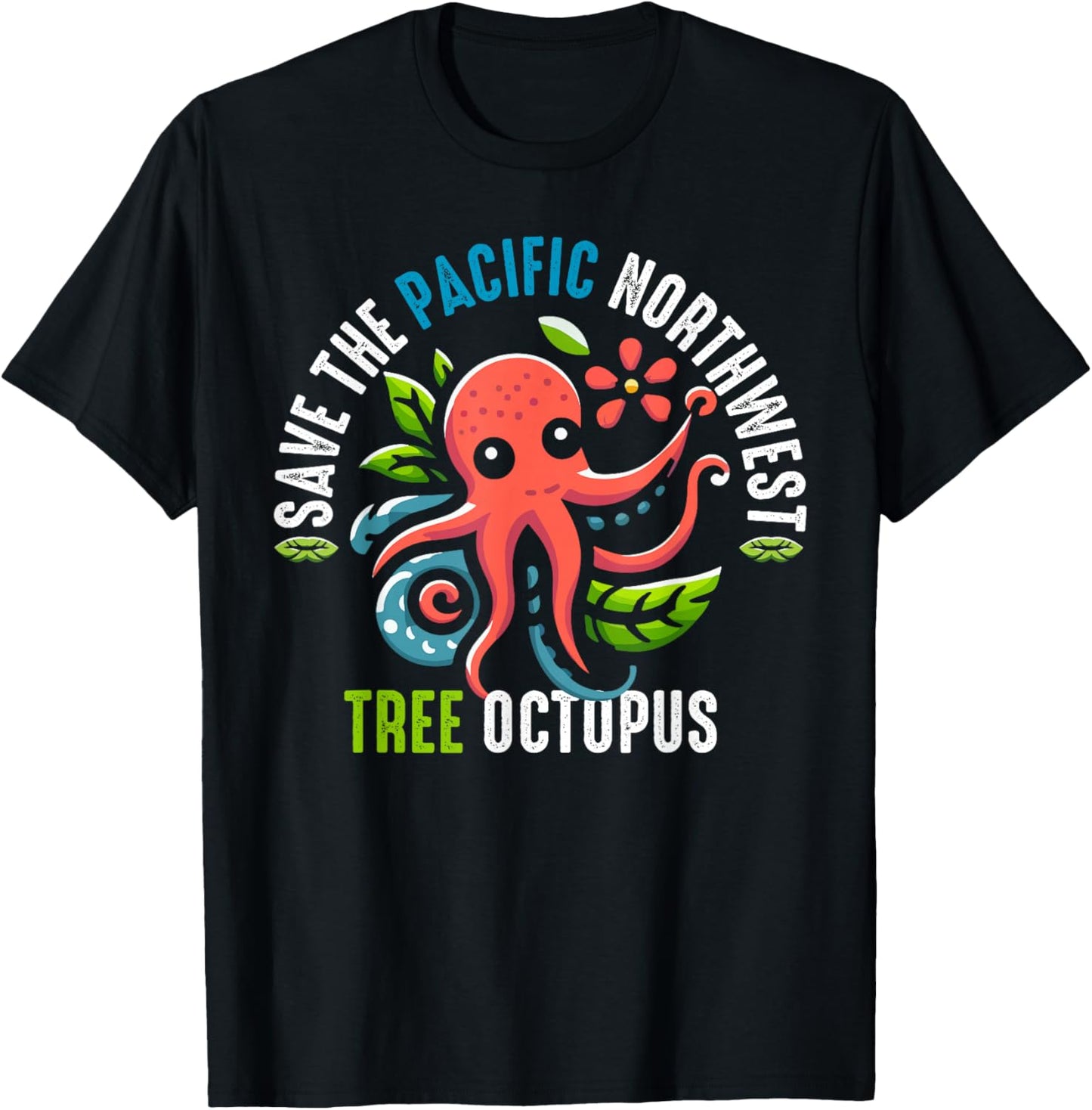 The Pacific Northwest Tree Octopus T-Shirt - T-Shirt | Black