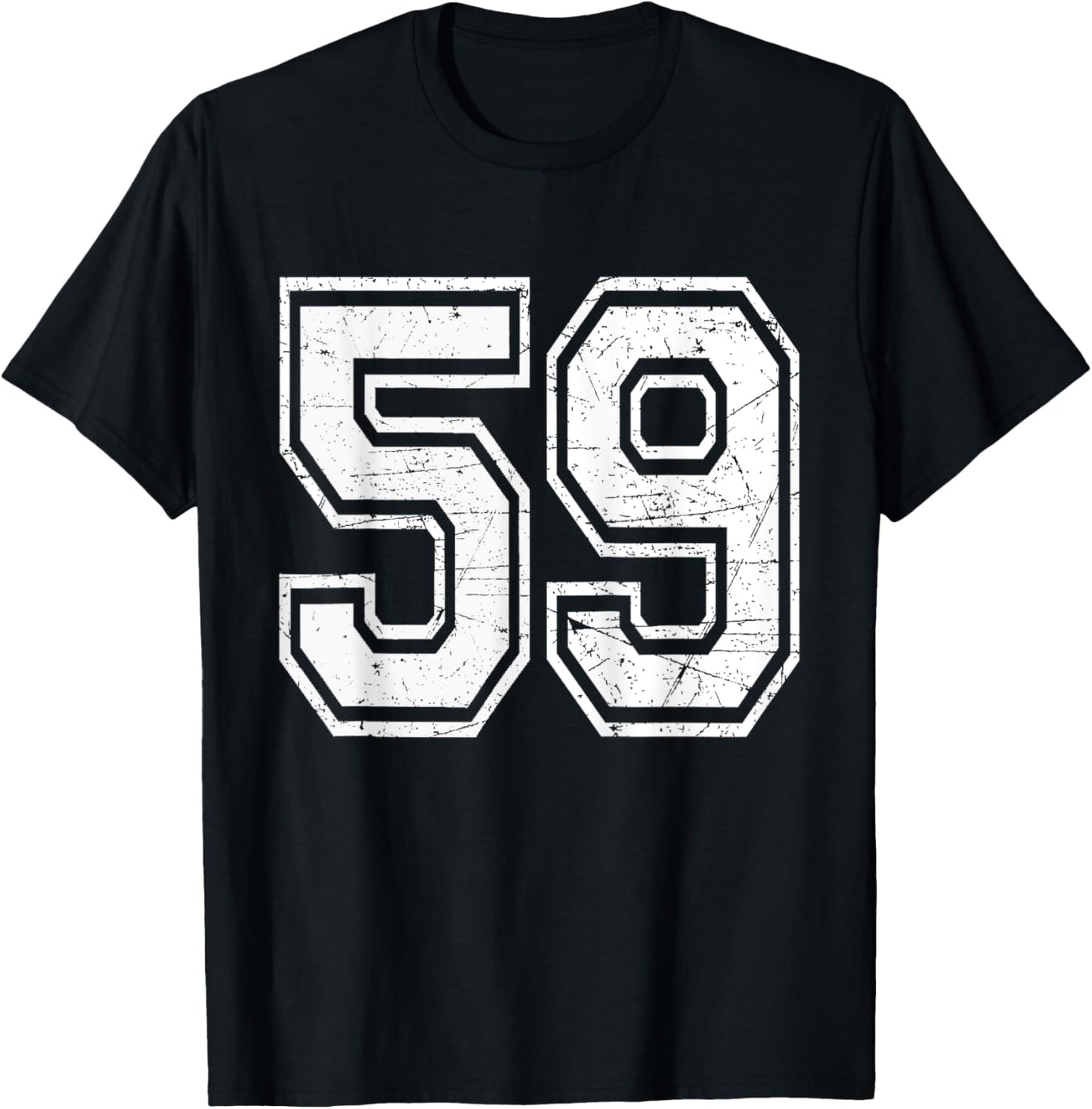 Number 59 Varsity Sports Team Jersey 59th Birthday T-Shirt - T-Shirt | Black