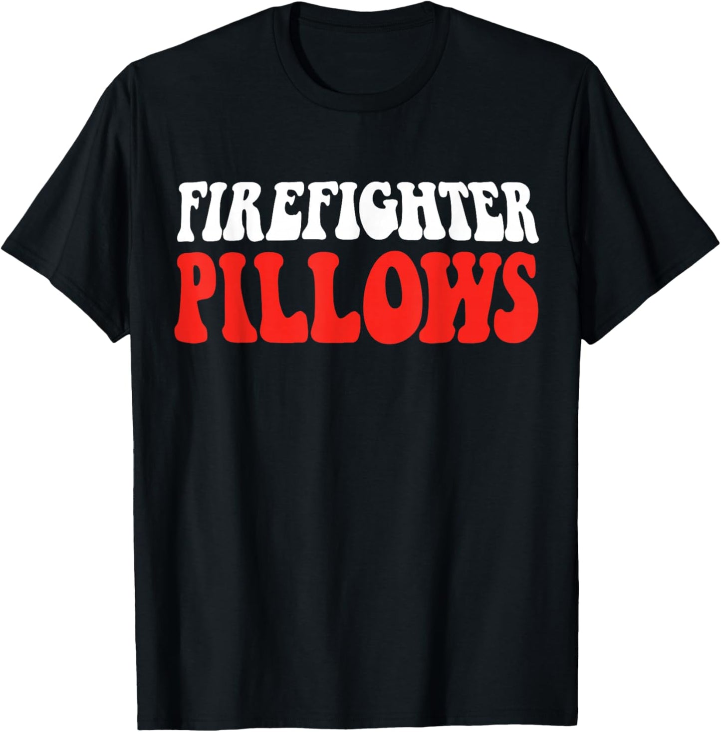 Firefighter Pillows Retro - Black, - Small T-Shirt - T-Shirt | Black