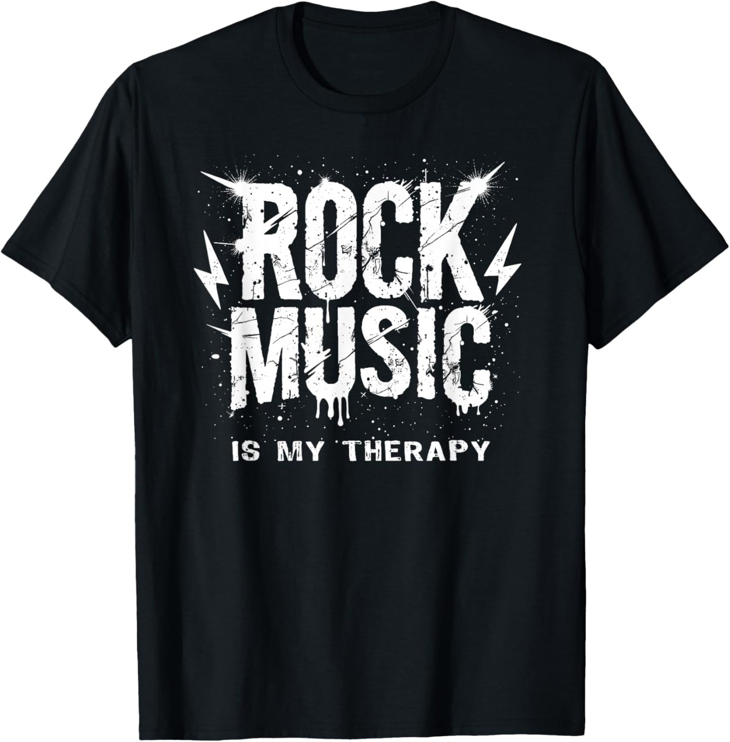 Rock Music Is My Therapy T-Shirt - T-Shirt | Black