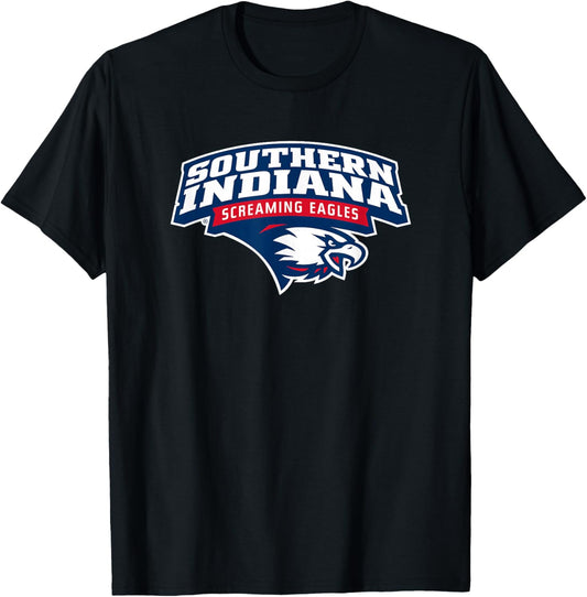 University of Southern Indiana USI Eagles Stacked T-Shirt - T-Shirt | Black