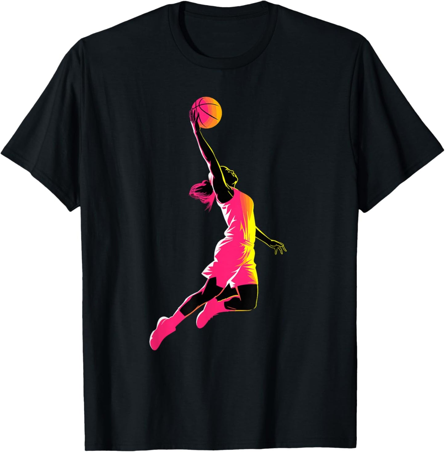 Basketball Player Dunking | Women Basketball T-Shirt - T-Shirt | Black