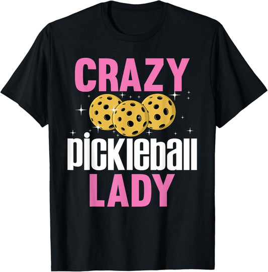 Unique Pickleball Design Girls Pickle Ball Player T-Shirt - T-Shirt | Black