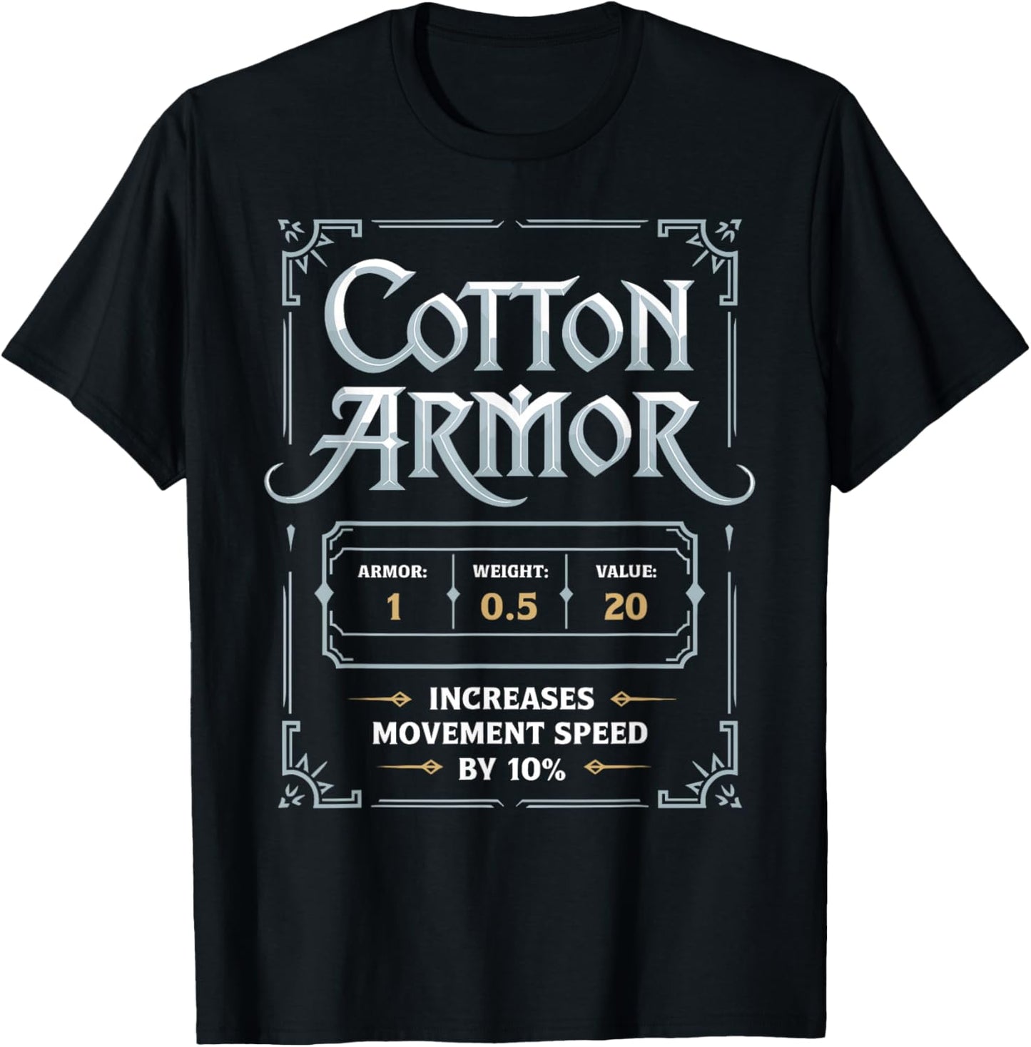 RPG Geek PC Game MMORPG Costume Roleplay Gaming Cotton Armor T-Shirt - T-Shirt | Black