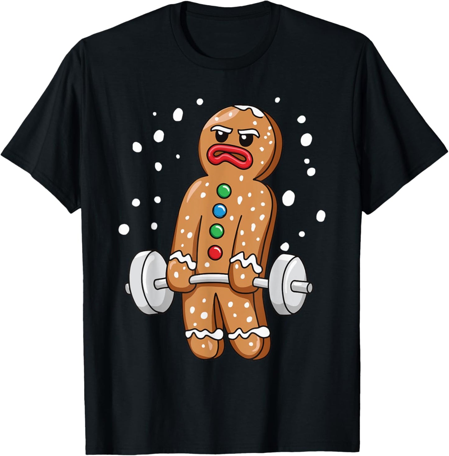 Gingerbread Weightlifting Workout Bodybuilding T-Shirt - T-Shirt | Black