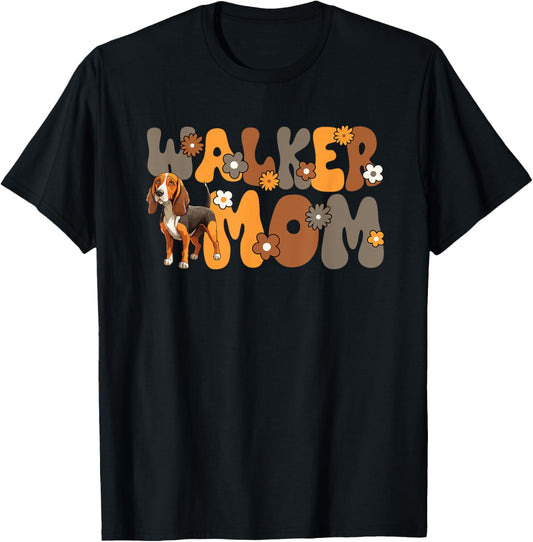 Treeing Walker Coonhound Groovy World's Best Walker Mom T-Shirt - T-Shirt | Black