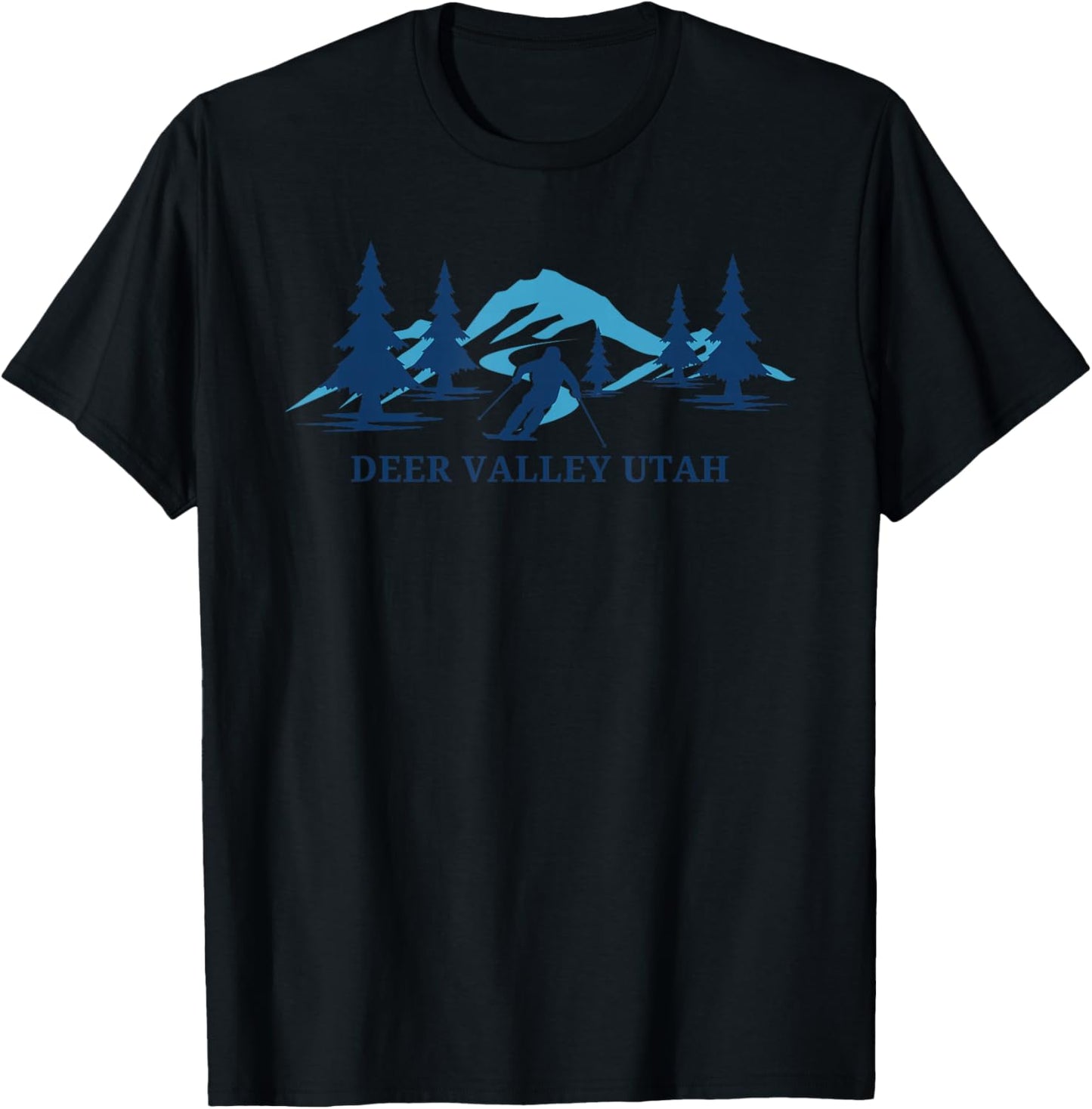 Deer Valley Utah Ski Resort Mountains T-Shirt - T-Shirt | Black