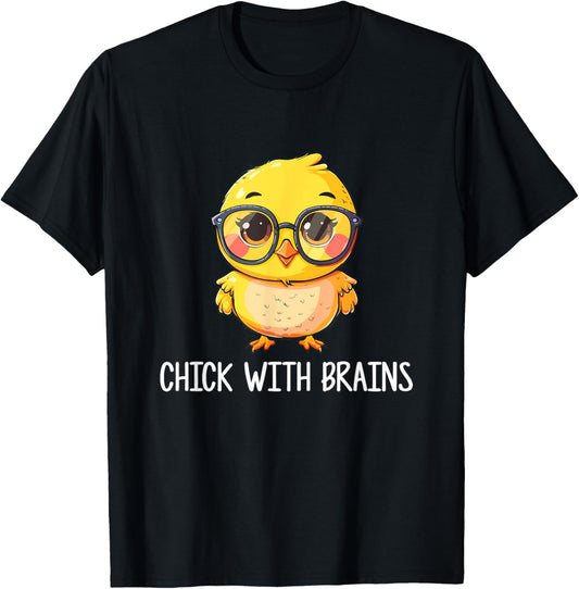 Back to school, chick with brains Smart Intelligent Girls T-Shirt - T-Shirt | Black