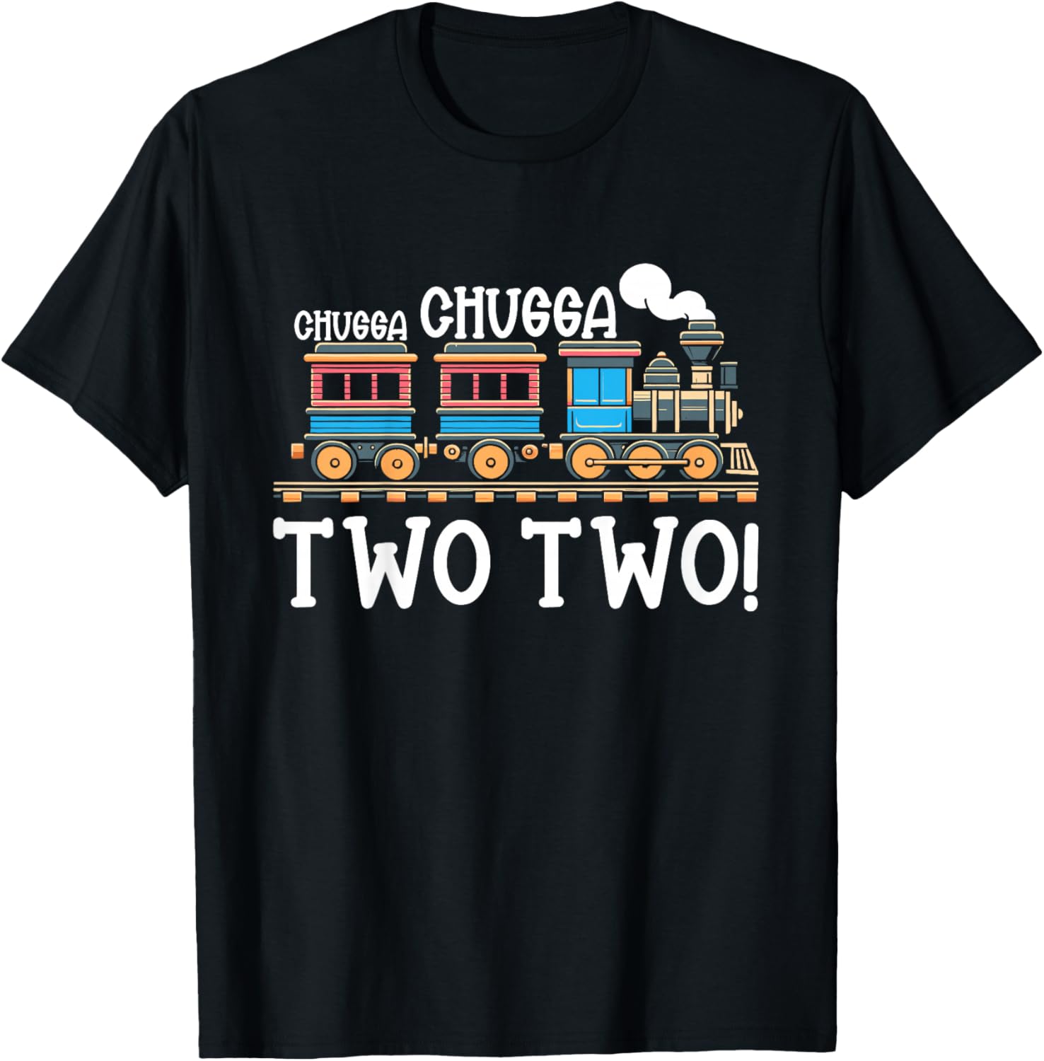Kids 2nd Birthday Boy Train Chugga Chugga Two Two Toddler T-Shirt - T-Shirt | Black