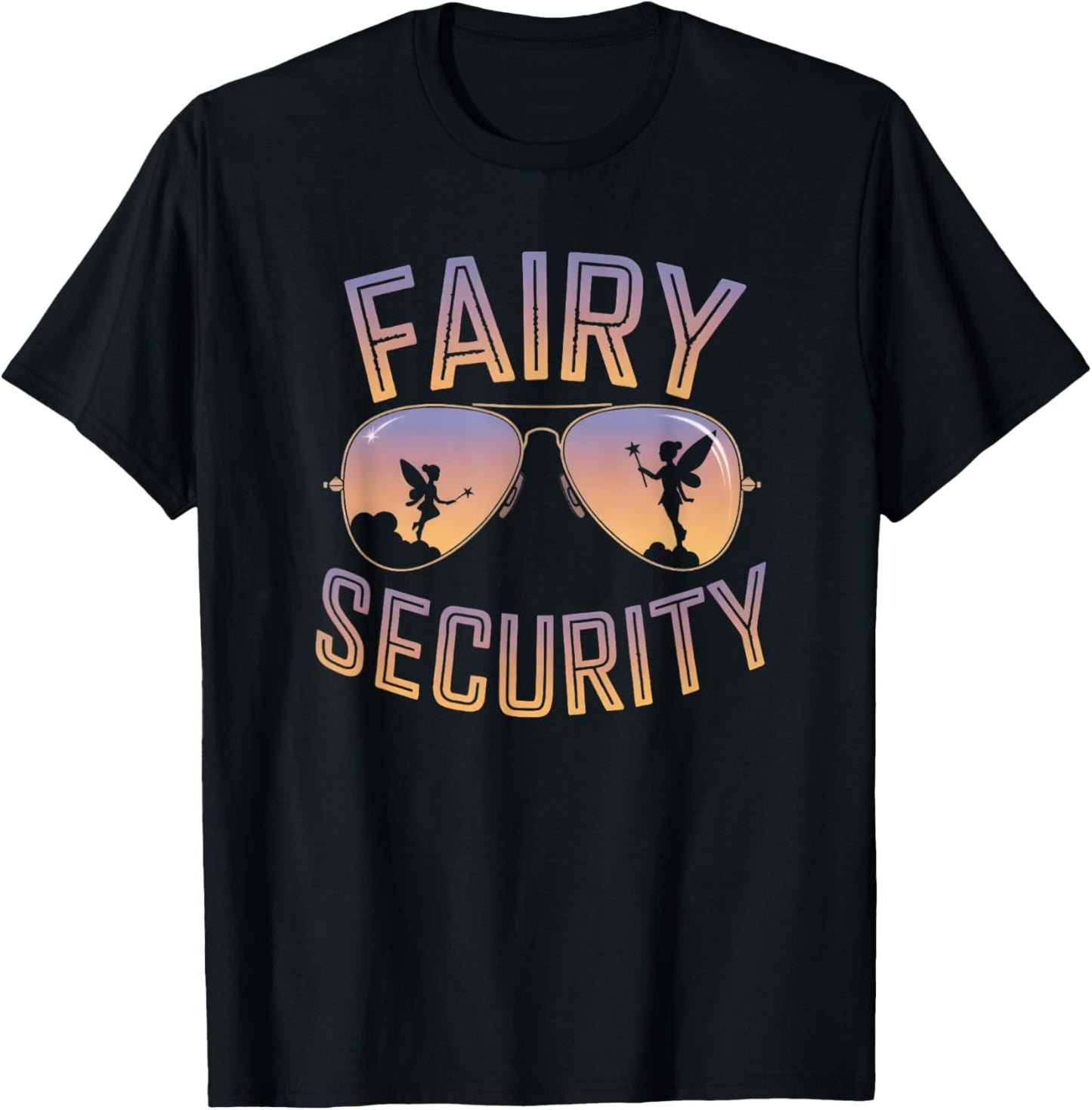Fairy Security Birthday Family Halloween Costume Dad Mom T-Shirt - T-Shirt | Black