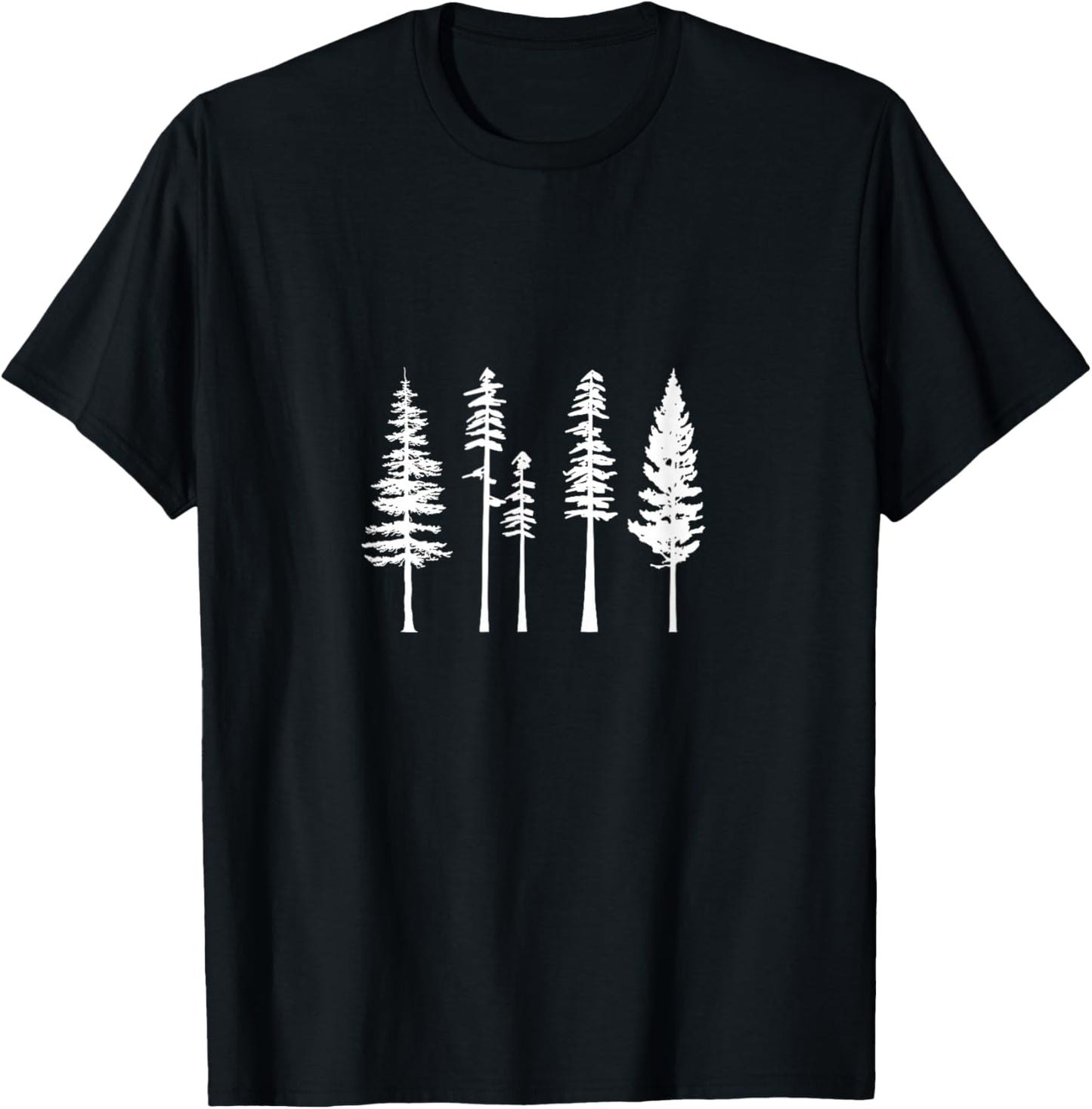 Pine Tree , Evergreen Forest , Nature Lover T-Shirt - T-Shirt | Black