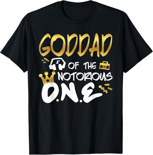 Goddad Of The Notorious One Old School 1st Hip Hop Birthday T-Shirt - T-Shirt | Black