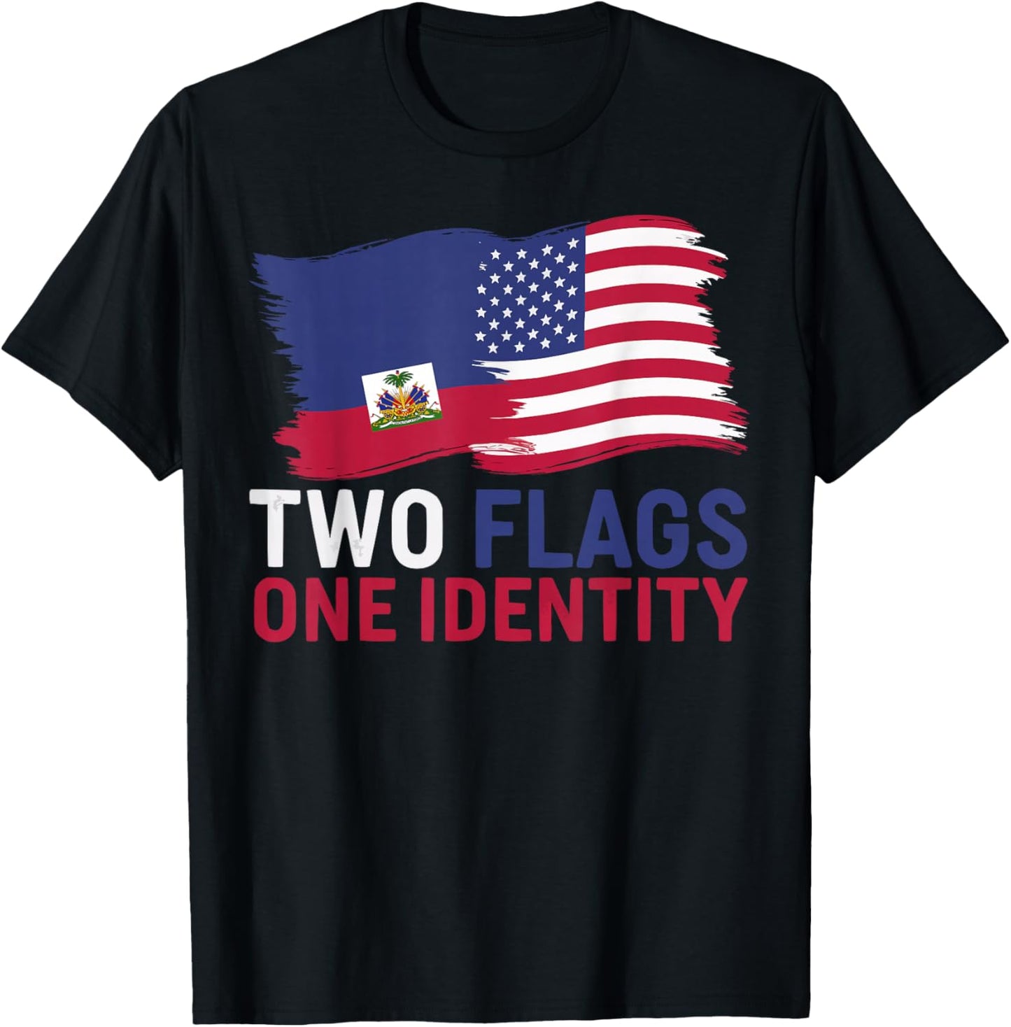 Half Haitian Half American USA Flag Haiti America T-Shirt - T-Shirt | Black