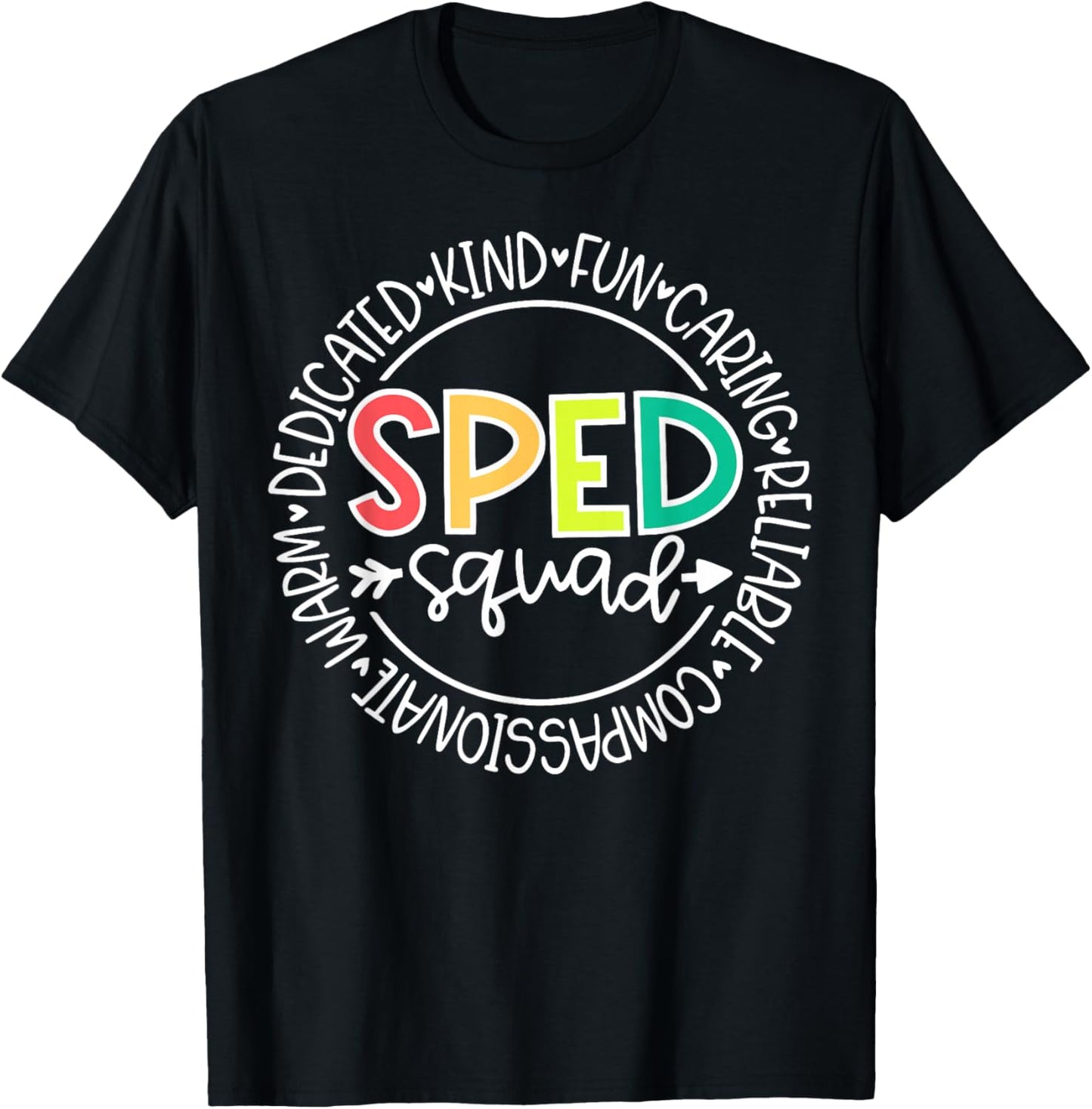 Retro SPED Squad Special Education Teacher Life Paraeducator T-Shirt - T-Shirt | Black