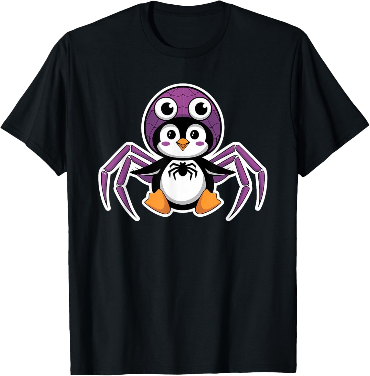 Penguin Halloween Cute Spider Costume T-Shirt - T-Shirt | Black