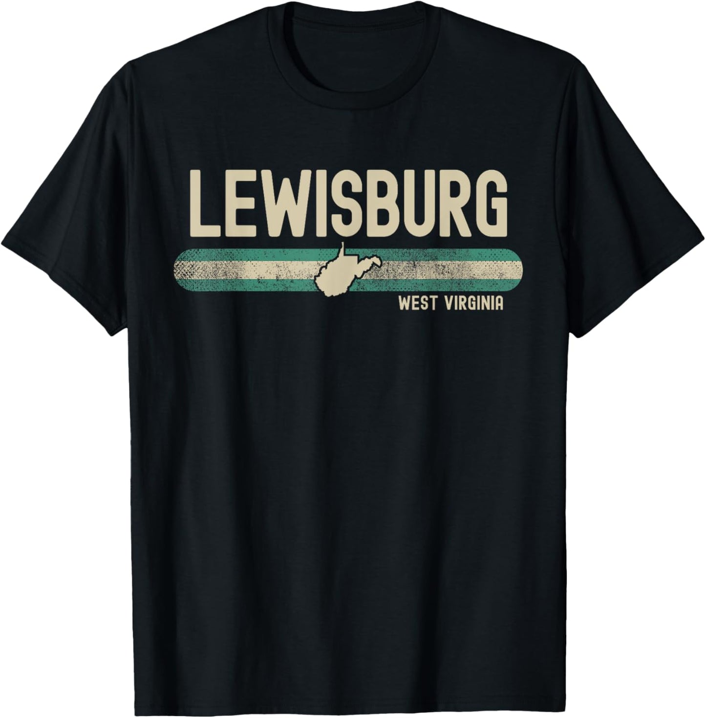 Lewisburg WV | West Virginia | Travel & 80s Style T-Shirt - T-Shirt | Black