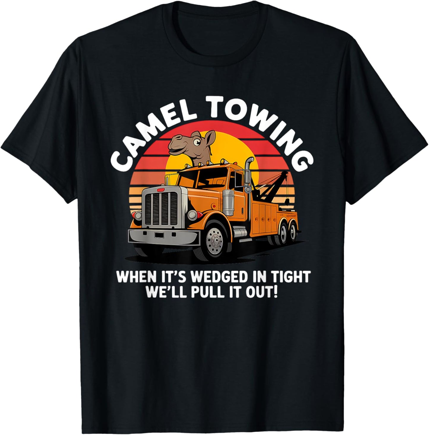 Camel Towing Funny Retro Adult Humor 2025 Hillbilly Costume T-Shirt - T-Shirt | Black