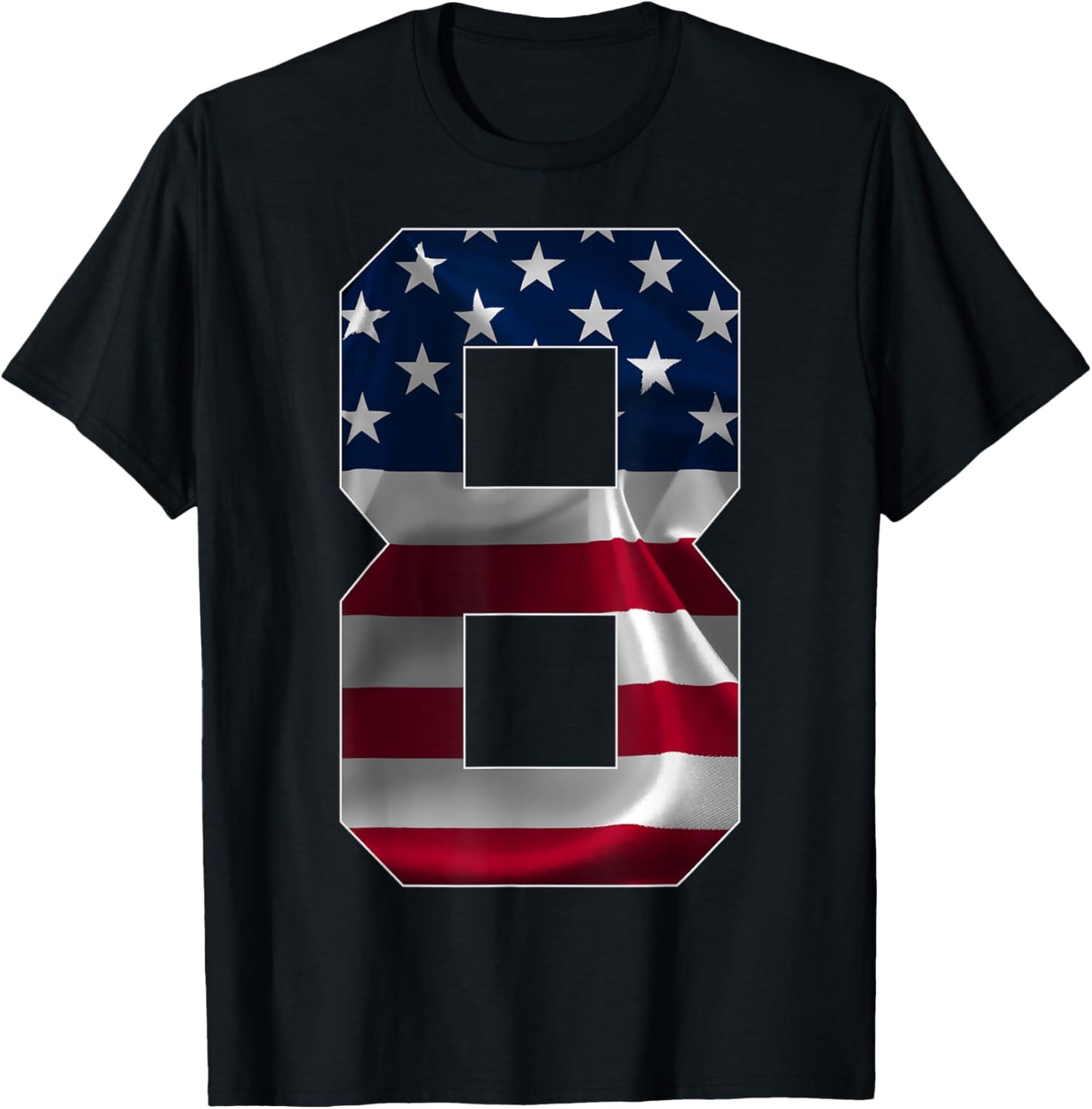 Number 8 Years Old Usa 8th Birthday T-Shirt - T-Shirt | Black