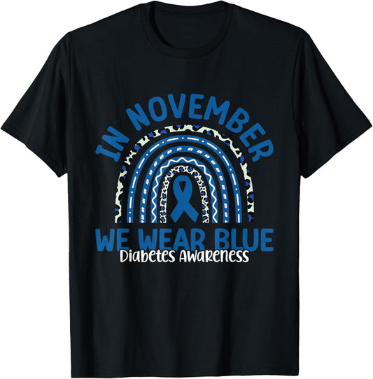 In November We Wear Blue Diabetes Awareness T-Shirt - T-Shirt | Black