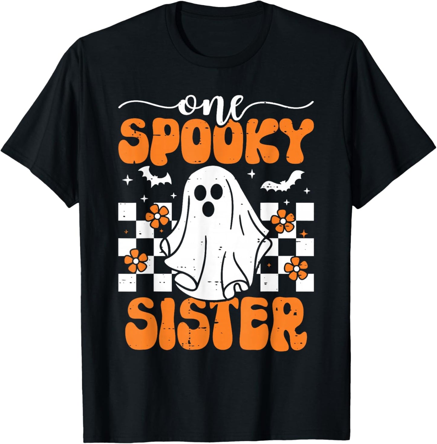 One Spooky Sister Matching Family Halloween Costumes T-Shirt - T-Shirt | Black