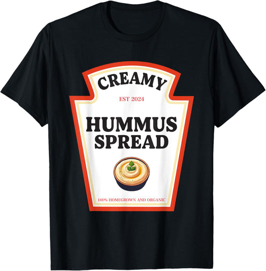 Creamy Hummus Spread Condiment Costume Party Matching T-Shirt - T-Shirt | Black