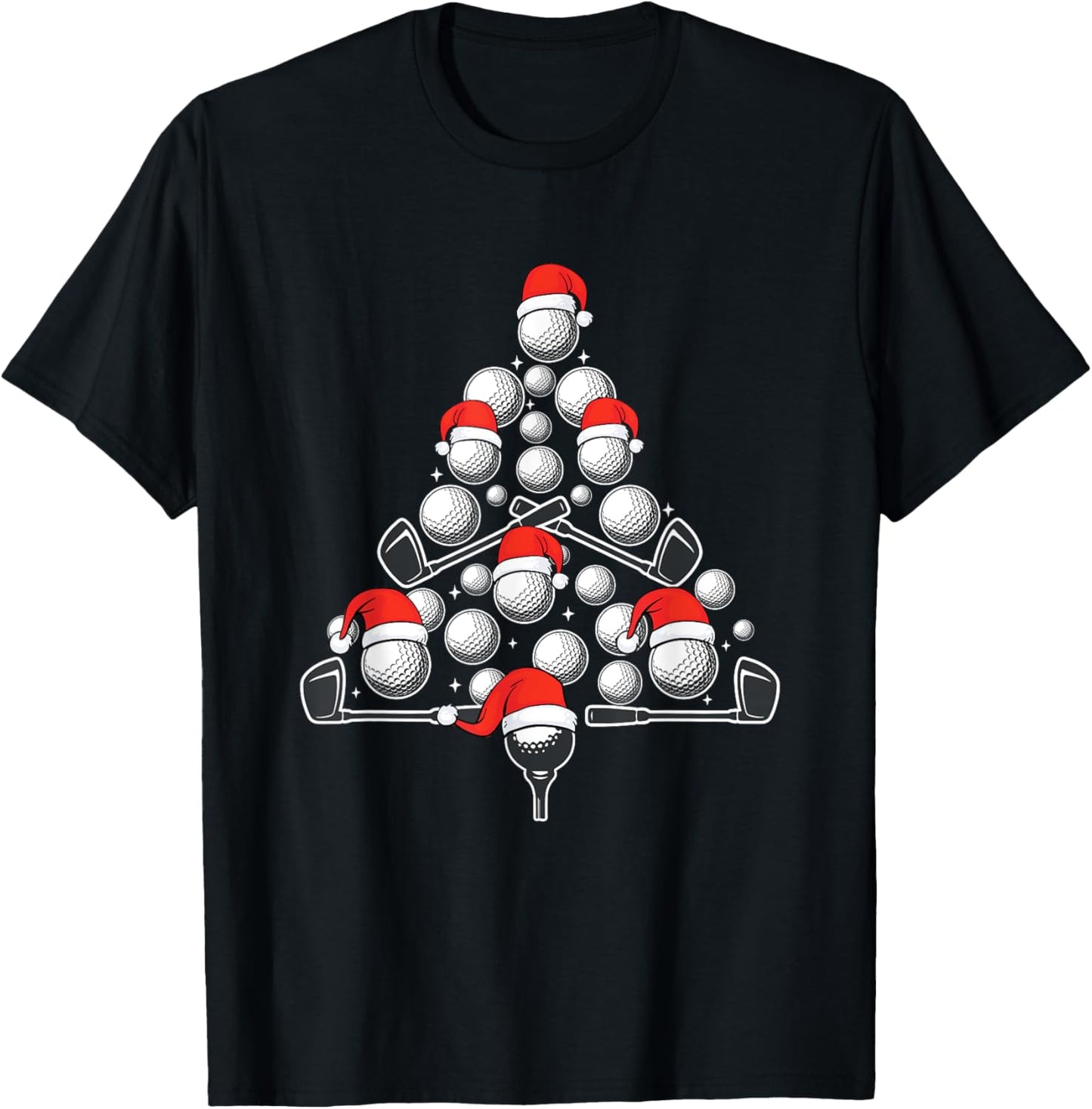 Golf Xmas Tree Ornaments Golf Player Golfing Christmas Golf T-Shirt - T-Shirt | Black
