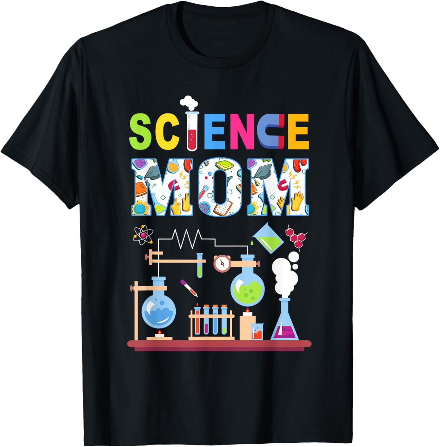 Science Mom Family Science Birthday Party Matching T-Shirt - T-Shirt | Black