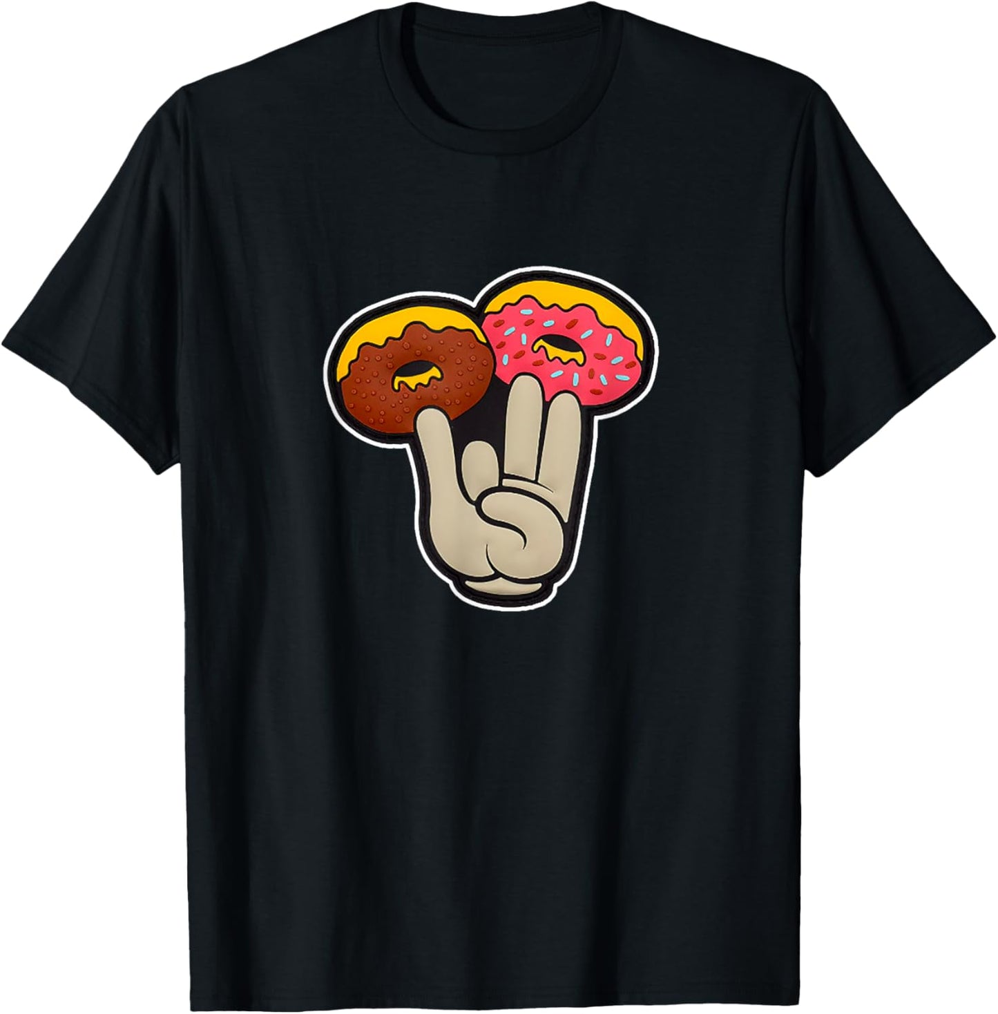 Donuts - Three Finger Donuts T-Shirt - T-Shirt | Black