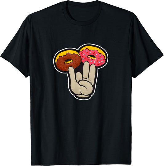 Donuts - Three Finger Donuts T-Shirt - T-Shirt | Black