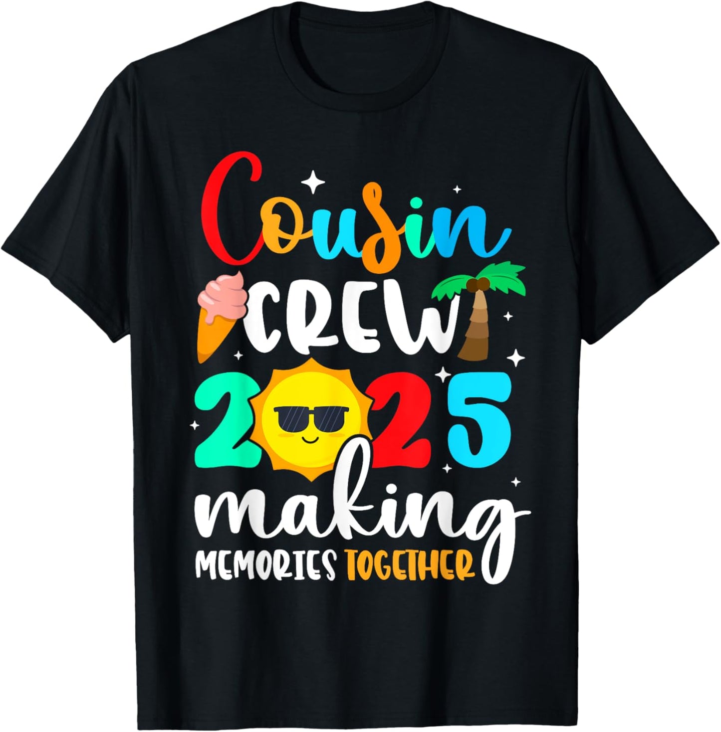 Cousin crew 2025 Summer Vacation Beach Family Trips Matching T-Shirt - T-Shirt | Black