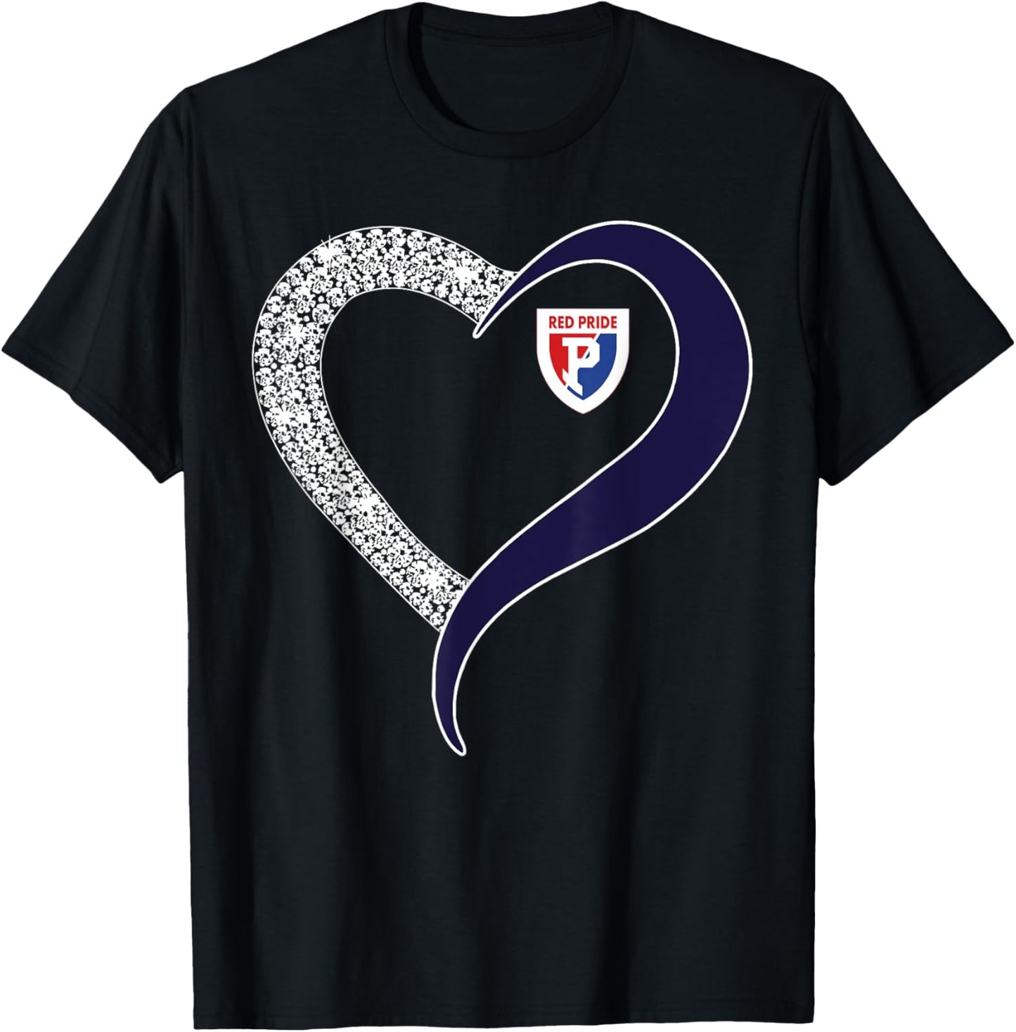 Plainfield Quakers Logo Diamond Heart HS T-Shirt - T-Shirt | Black