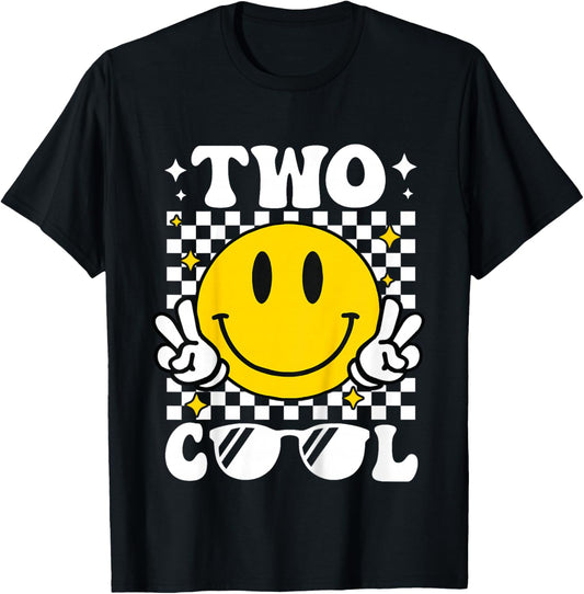 Kids Two Cool 2 Years Old Birthday For Boy Birthday Party Boys T-Shirt - T-Shirt | Black