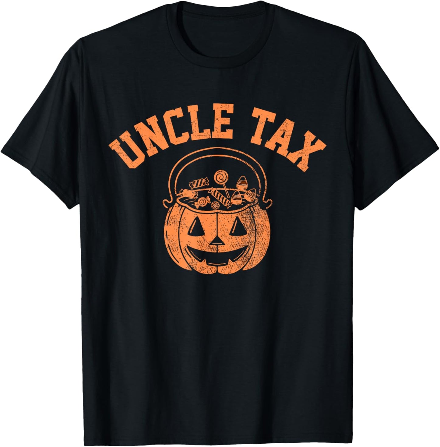 Vintage Uncle Tax Halloween Pumpkin Spooky Trick or Treat T-Shirt - T-Shirt | Black