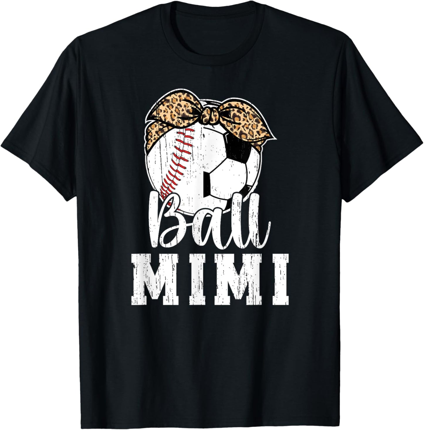 Ball Mimi Grandma Baseball Soccer Mimi T-Shirt - T-Shirt | Black