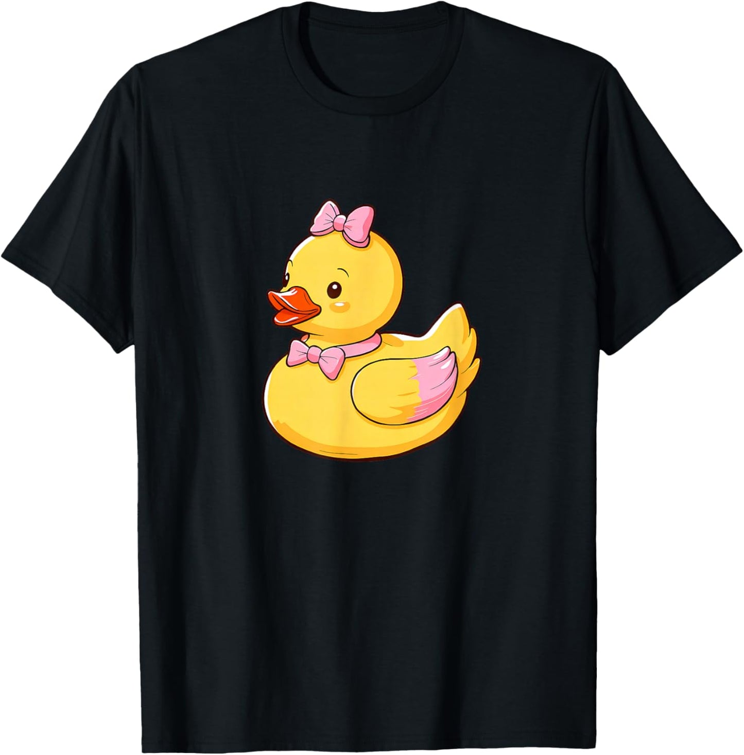 Quacktastic Duck Party Outfit Cute Girly Rubber Duckie Women Kids Black Cartoon Rubber Duck Themed Celebration Gift Summer Beach Holiday T-Shirt - T-Shirt | Black