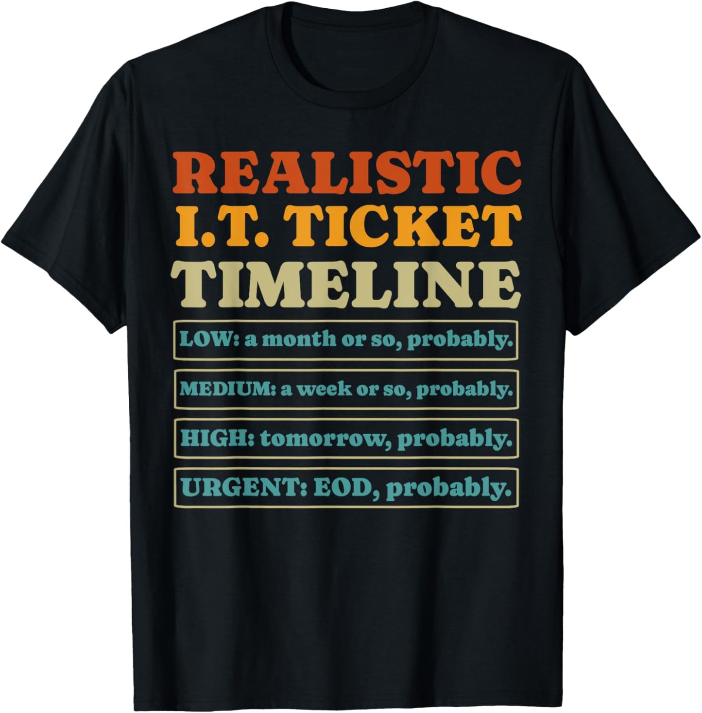 Funny IT Ticket Tech Support I.T. Guy Technical Computer Gag T-Shirt - T-Shirt | Black