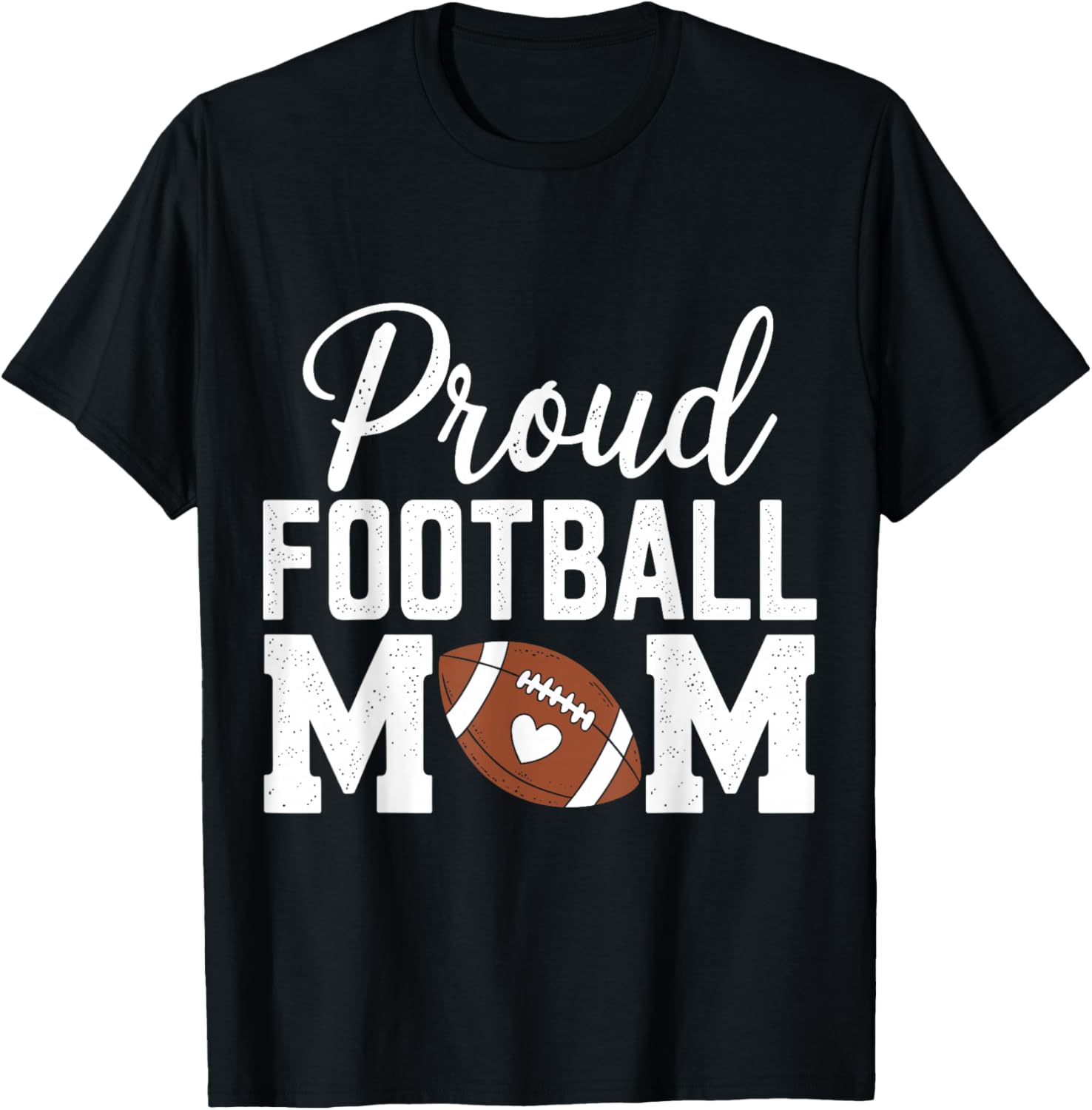 Proud Football Mom Funny Football Player Mom T-Shirt - T-Shirt | Black