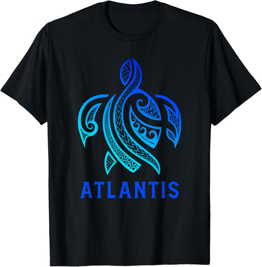 Atlantis Bahamas Tribal Sea Turtle Bahamas Maori Art T-Shirt - T-Shirt | Black