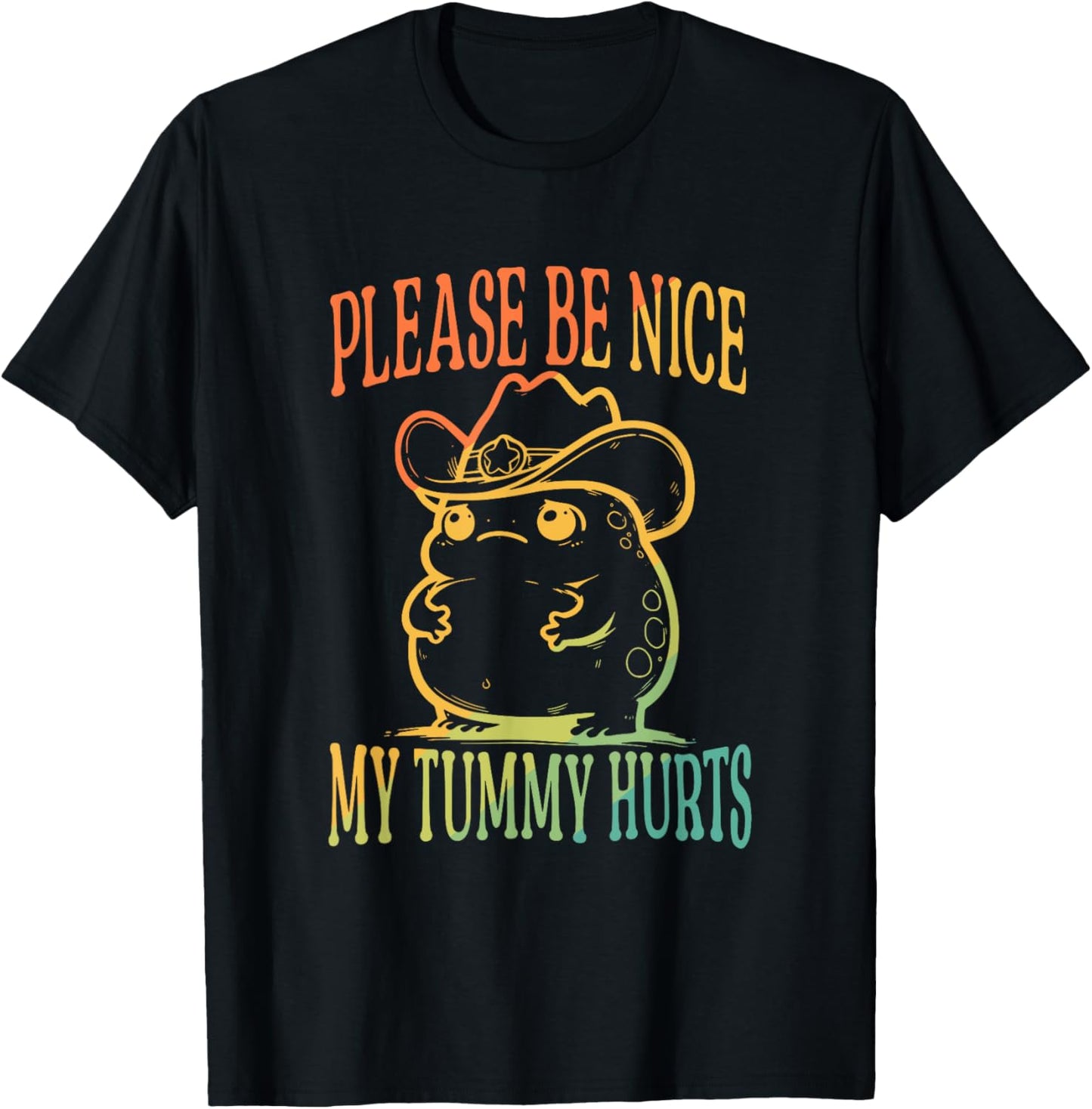 Please Be Nice My Tummy Hurts Vintage Design T-Shirt - T-Shirt | Black
