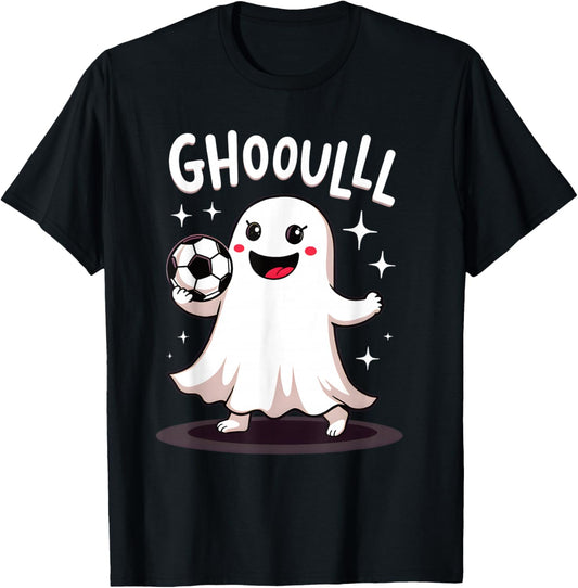 Ghoulll Soccer Ghost Fun Halloween Play T-Shirt - T-Shirt | Black