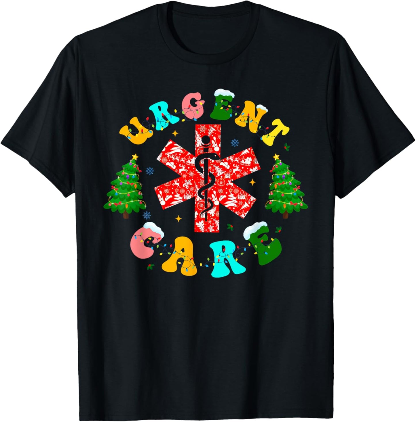 Urgent Care Nurse Christmas Team Minor Injury Unit RN Nurse T-Shirt - T-Shirt | Black