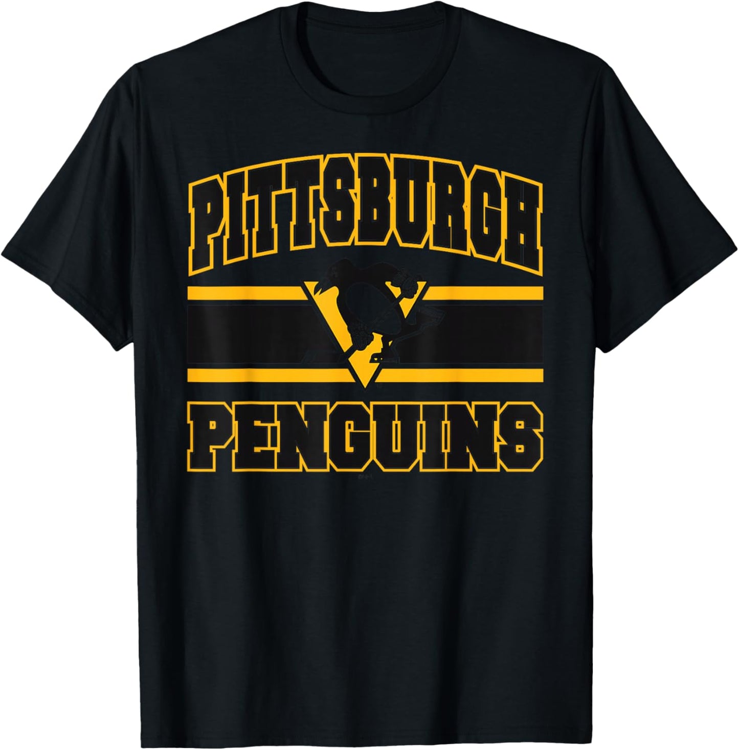 Pittsburgh Penguins Stripe White Officially Licensed T-Shirt - T-Shirt | Black