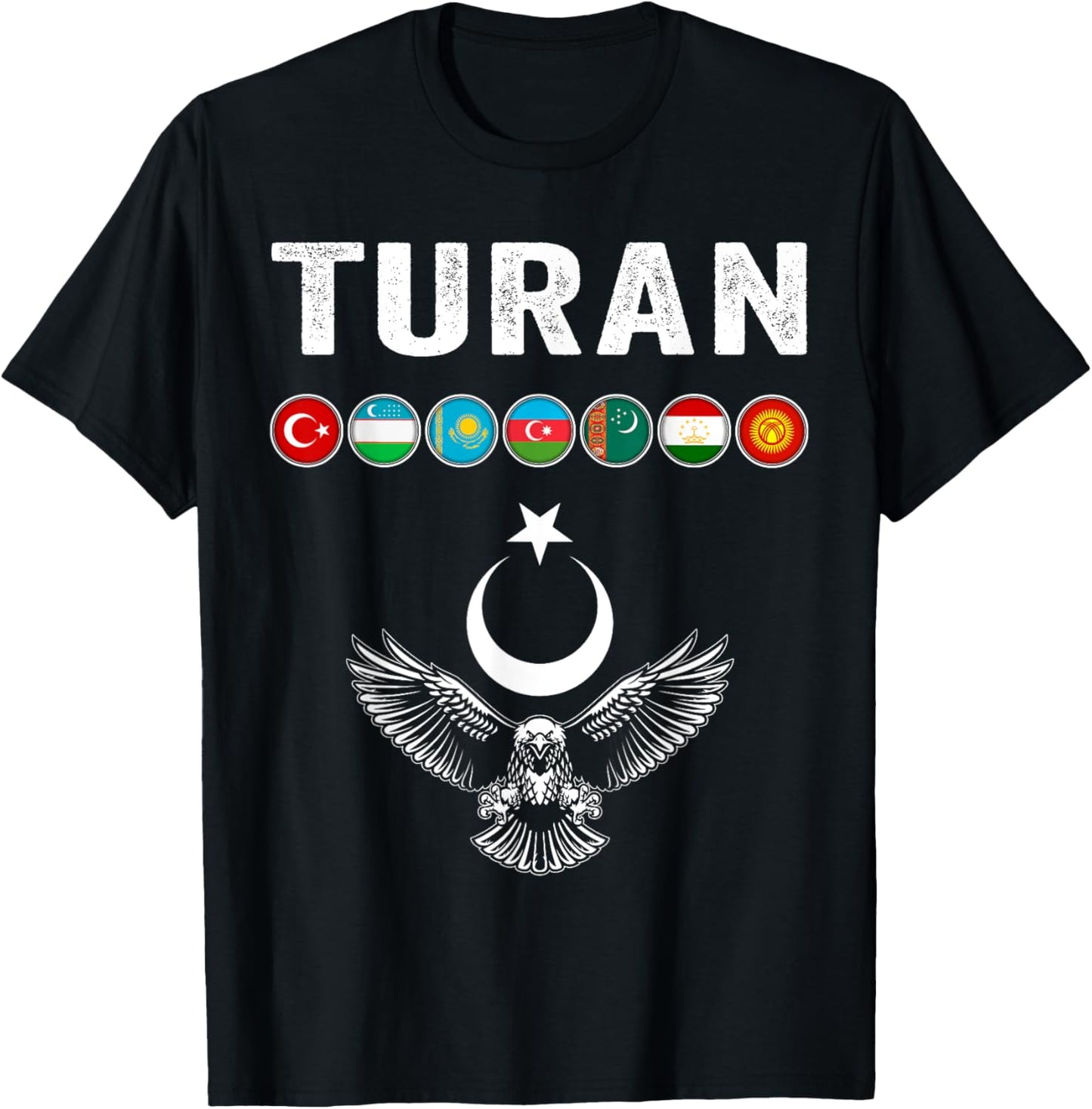 Turkiye,Kazakhstan,Gokturk,Turan,Turkey Flag,Turk Bayragi. T-Shirt - T-Shirt | Black