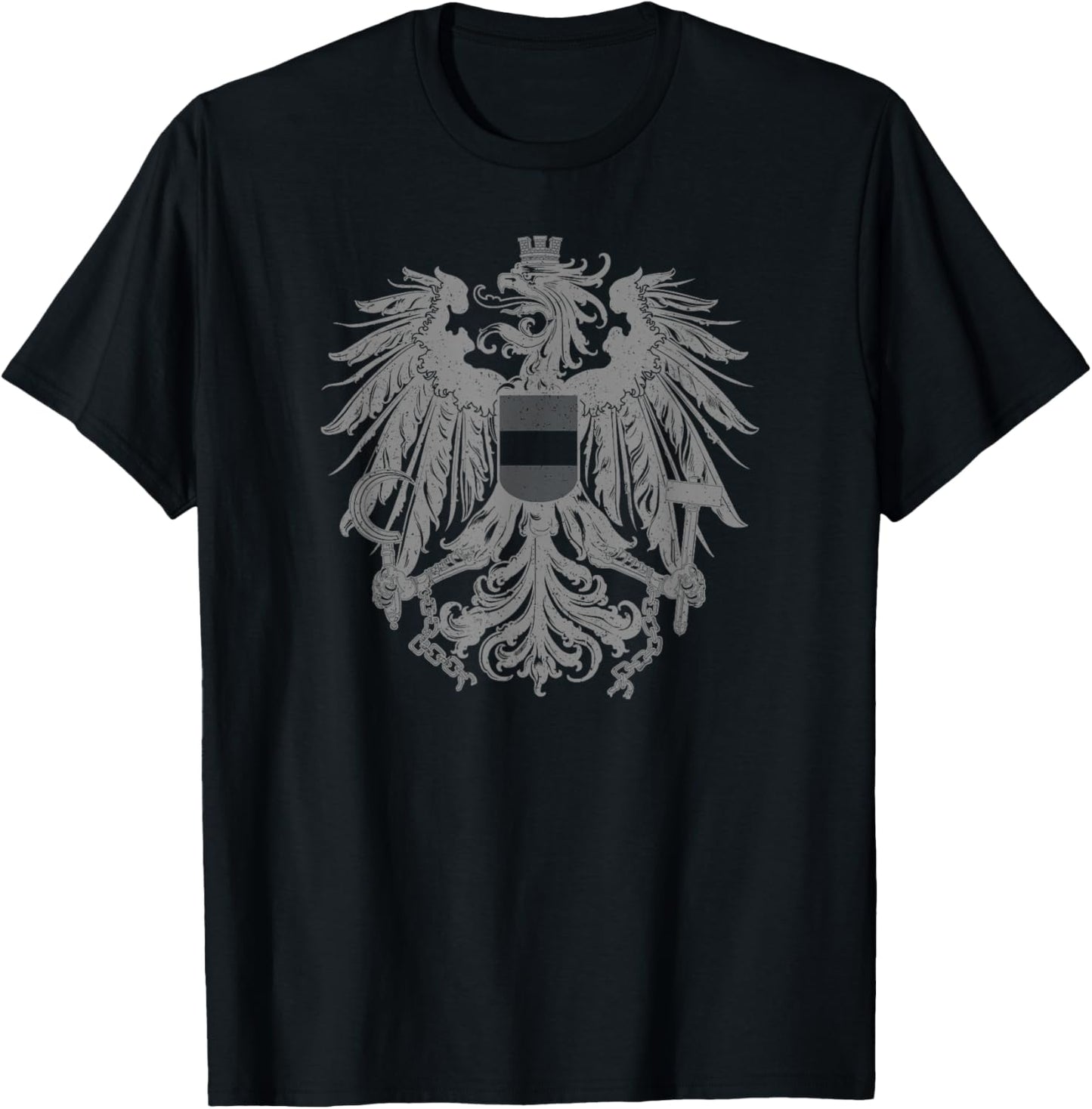 Austria Coat of Arms Austrian Eagle Emblem Symbol Flag T-Shirt - T-Shirt | Black
