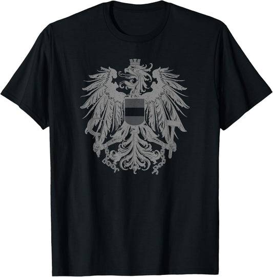 Austria Coat of Arms Austrian Eagle Emblem Symbol Flag T-Shirt - T-Shirt | Black