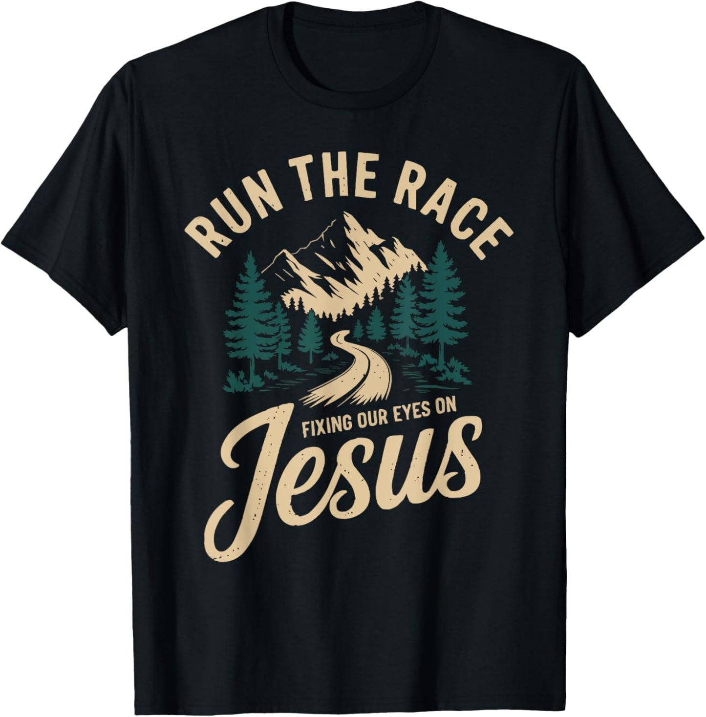 Running Jesus Christ Religion Christian Runner Christianity T-Shirt - T-Shirt | Black